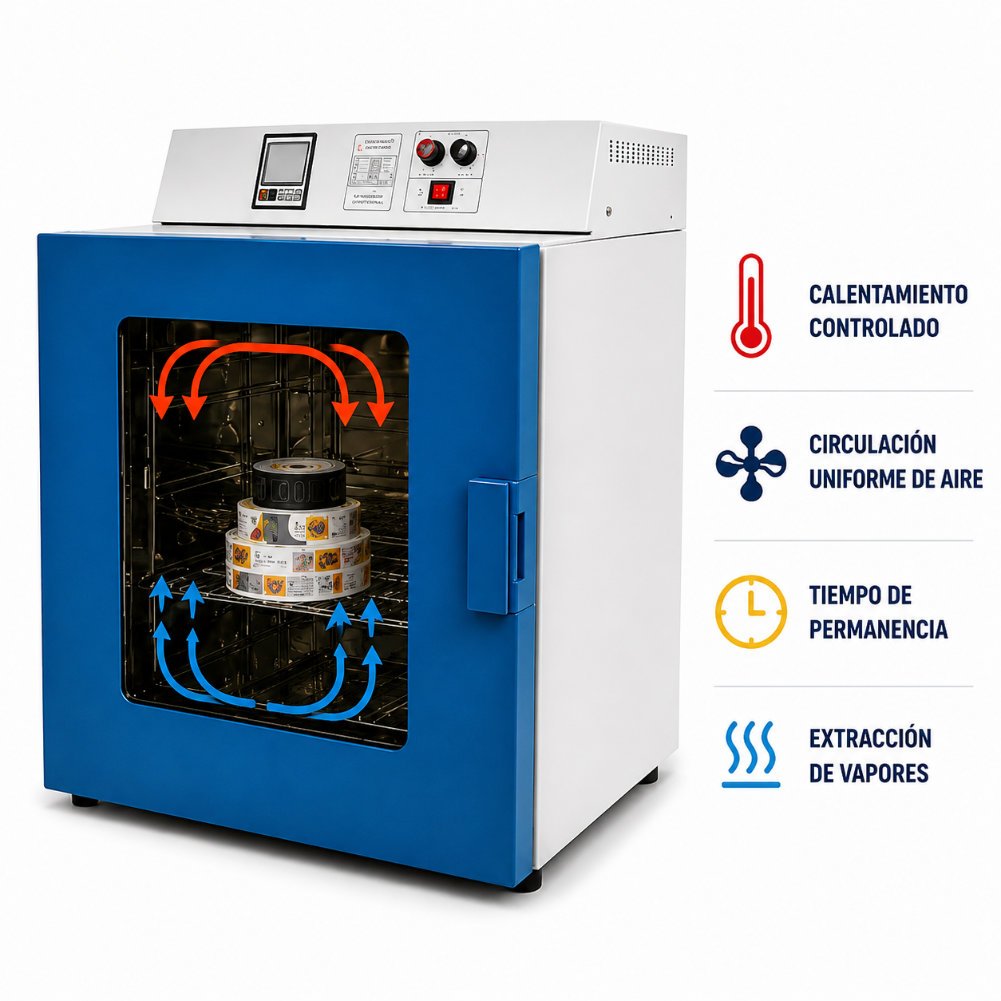 Horno Industrial de Curado para Etiquetas Textiles Impresas, Colombia, Latinoamerica